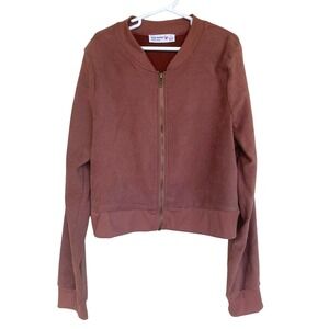 Knit Works Crop Jacket Big Girls Large Cinnamon Brown 8241U20 New